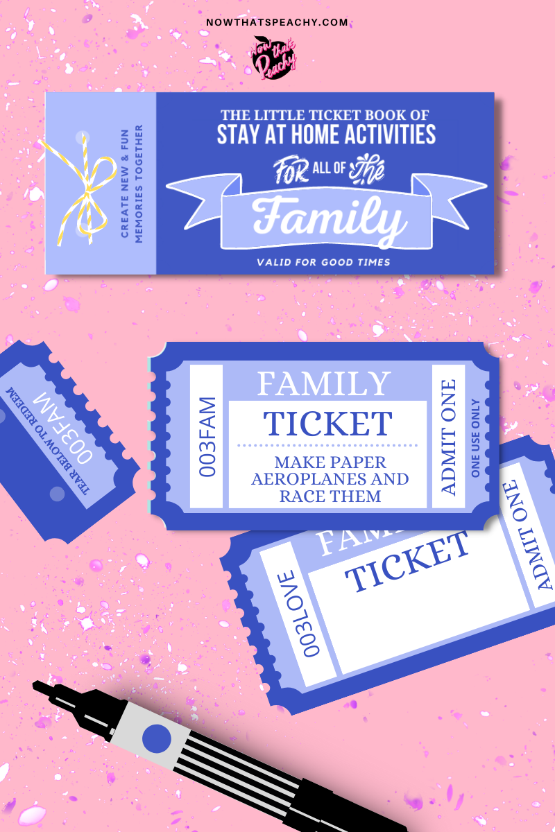 FAMILY Stay at home Activity TICKET Voucher Book Printable Download coupons mom dad gifts isolation weekend indoor coupon vouchers iso idea