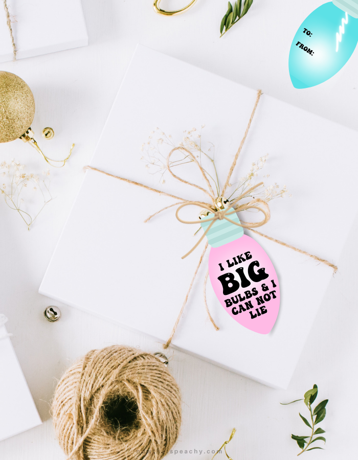 Christmas Light Bulb Gift Tag | FREE Printable