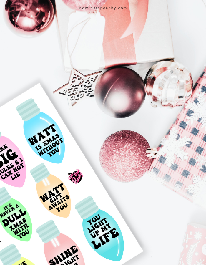 Christmas Light Bulb Gift Tag | FREE Printable