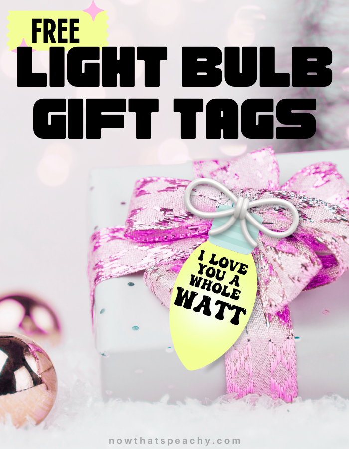 Christmas Light Bulb Gift Tag | FREE Printable