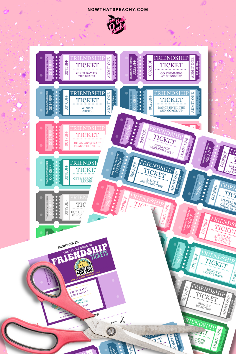 Friendship Invoice FRIENDSHIP TICKET Voucher Book Printable Download Anti Valentines Day ...