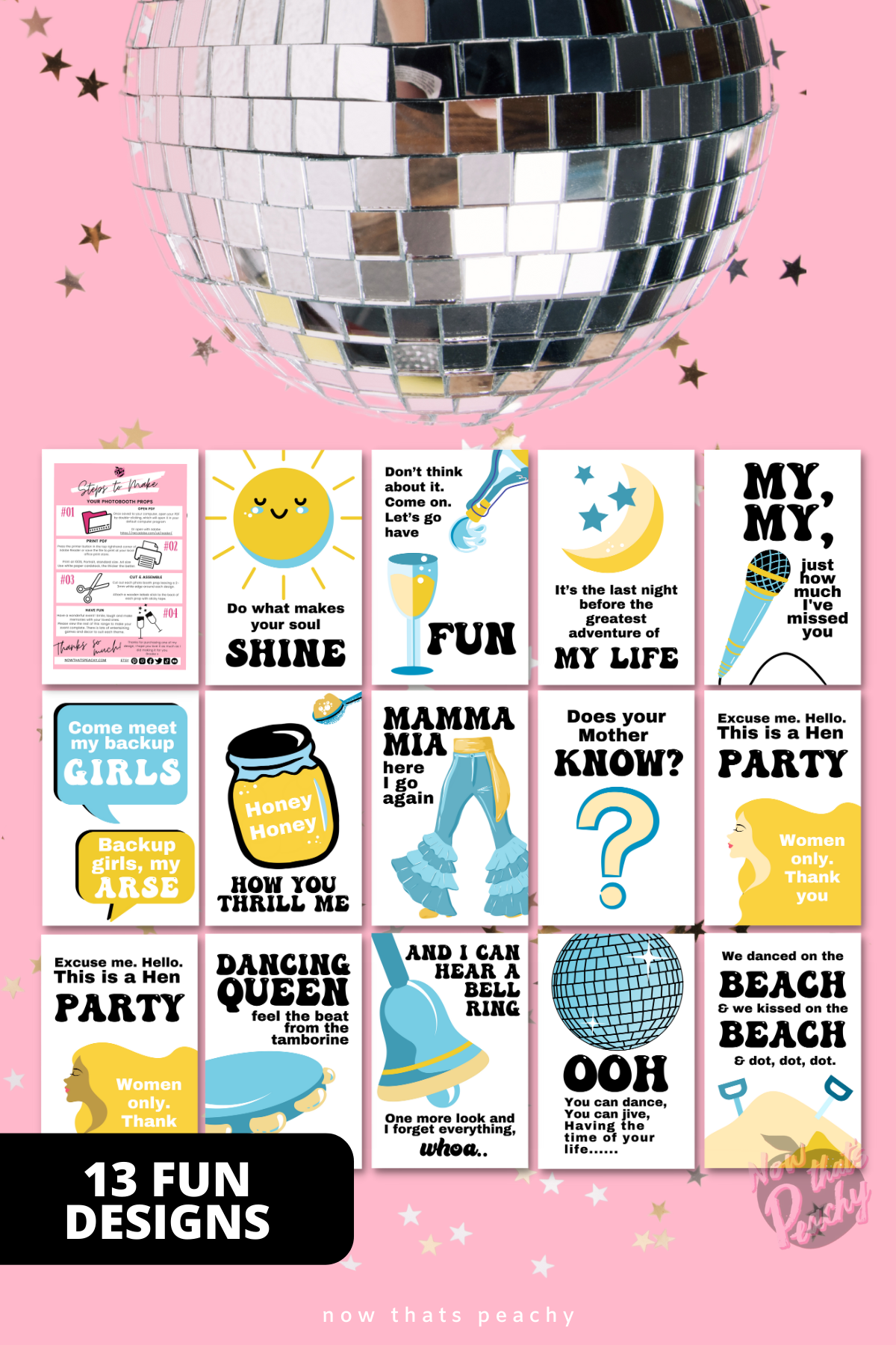Mamma Mia Theme Poster PRINTABLES Party Props Movie sign Decorations