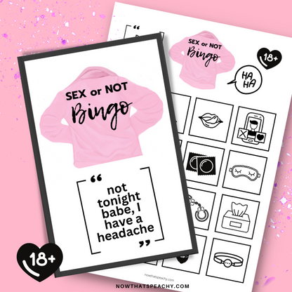 SEX or NOT BINGO Ladies Night game Printable Instant Download, Bachelorette Hens Parties Sex Toy Bridal Shower funny dirty x-rated 18+ adult
