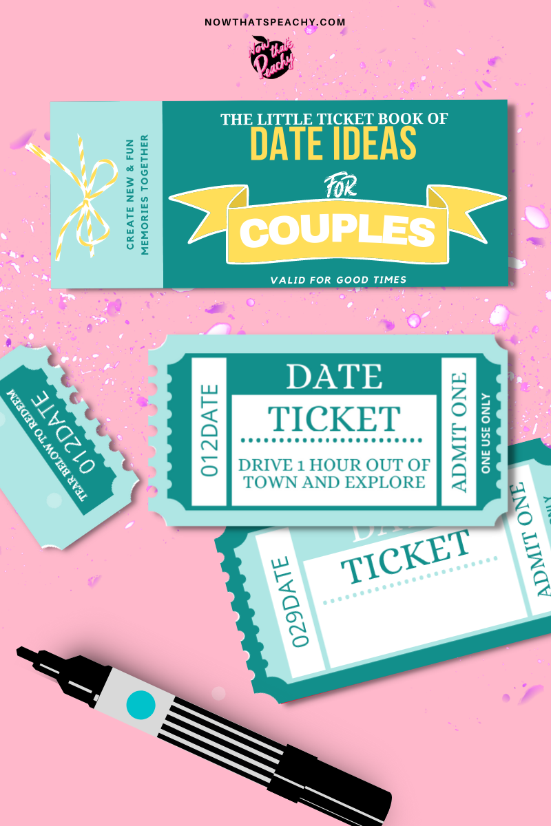 DATE ideas Ticket Voucher Book Printable to Download for Valentines Day, Anniversary Birthdays. DIY  Coupons