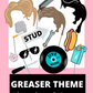 Grease Movie bundle party invite game quiz trivia decorations package 1950s fifties 50's printable template digital instant download edit Danny Sandy T-birds Pink Ladies  invite soda hop jukebox rockabilly rock'n'roll musical movie design black white modern color fun themed bachelorette birthday charity fundraiser event activity pack
