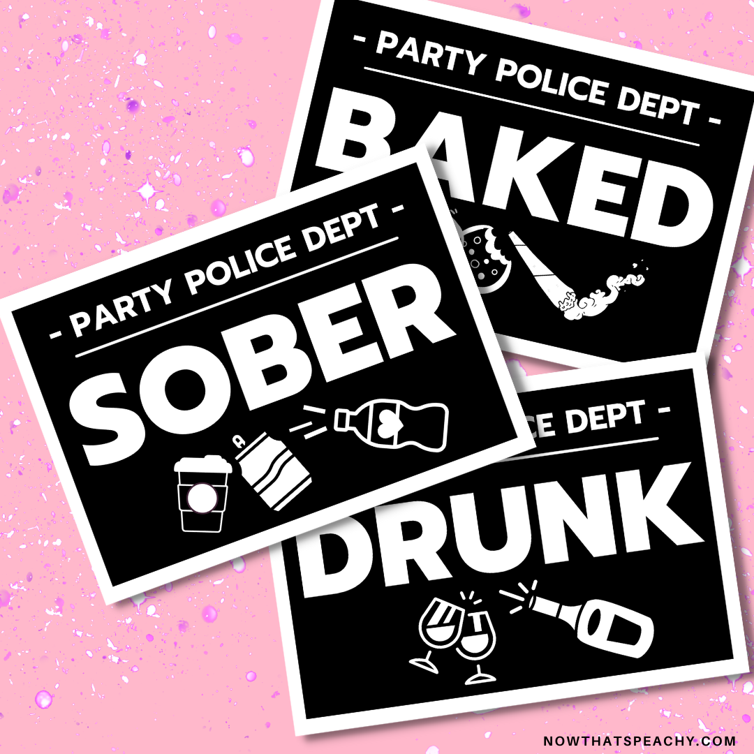 Sober Drunk Baked MUGSHOT Photo booth PRINTABLES police lineup adult party sign fun Props Birthday Parties photobooth instant download drug