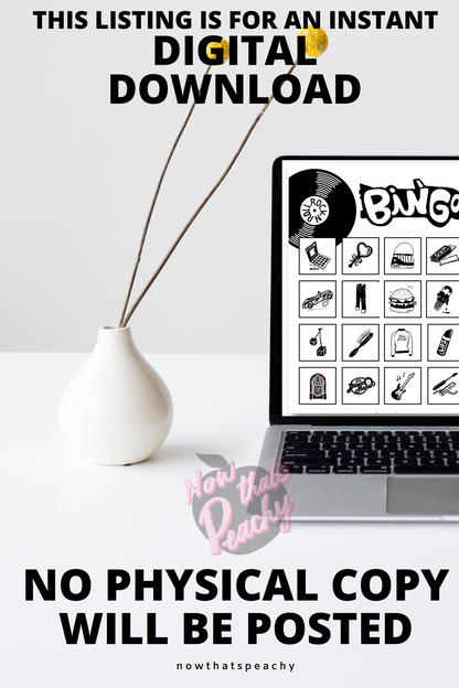 Grease Movie Game pack bingo trivia word charades quiz  game party package 1950s fifties 50's printable template digital instant download edit Danny Sandy T-birds Pink Ladies  invite soda hop jukebox rockabilly rock'n'roll musical movie design black white modern color fun themed bachelorette birthday charity fundraiser event activity