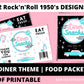 diner snacks 50s chip candy packet food packaging design party favor decorations printable instant download 
