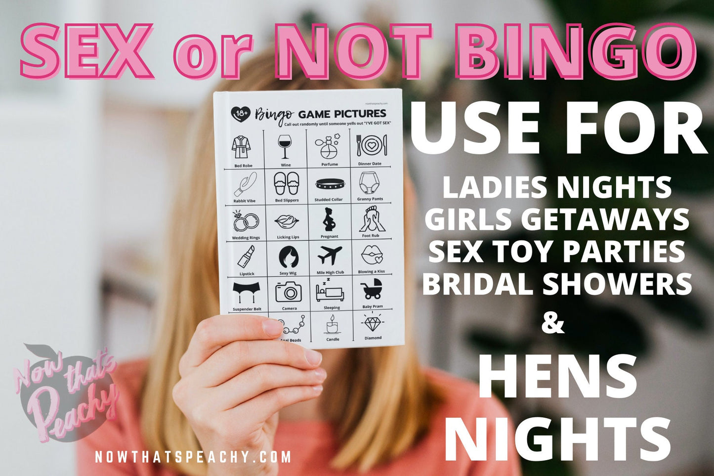 SEX or NOT BINGO Ladies Night game Printable Instant Download, Bachelorette Hens Parties Sex Toy Bridal Shower funny dirty x-rated 18+ adult