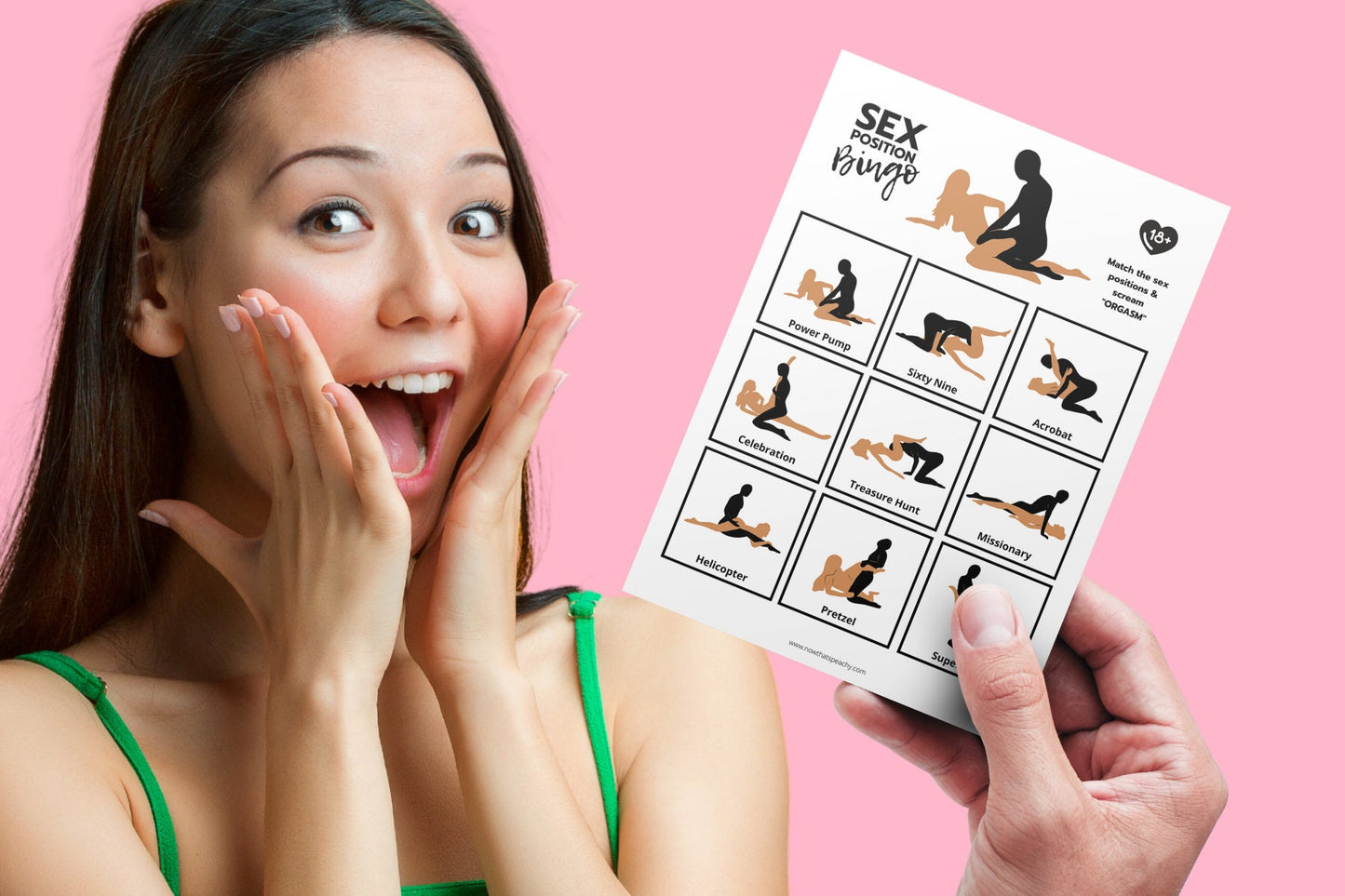 Sex position BINGO game printable digital instant download for adults. Rude crude funny hens night Bachelorette parties fun naughty party idea for girls weekend away. Play over wine and dinner for laughs, Naughty sexy party games idea for woman, ladies over the age of 18+. Adults only xrated inspiration card quiz trivia wedding bride-to-be bridal shower games