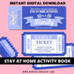 Buy The Little Book of Stay at home Activities for all the Family Ticket Voucher Coupon book printable DIY Template Blank fun activity Mom Dad Children, Kids cousin aunty uncle appreciation print off birthday christmas home school holidays bored activity digital download fun idea present print off country retro vintage theme product shop easy cheap affordable budget personalized diy d.i.y custom inspiration present