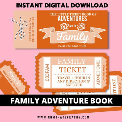 Buy The Little Book of Adventures for all the Family Ticket Voucher Coupon book printable DIY Template Blank fun activity Mom Dad Children, Kids cousin aunty uncle appreciation print off birthday christmas home school holidays bored activity digital download fun idea present print off country retro vintage theme product shop easy cheap affordable budget personalised diy d.i.y custom inspiration present