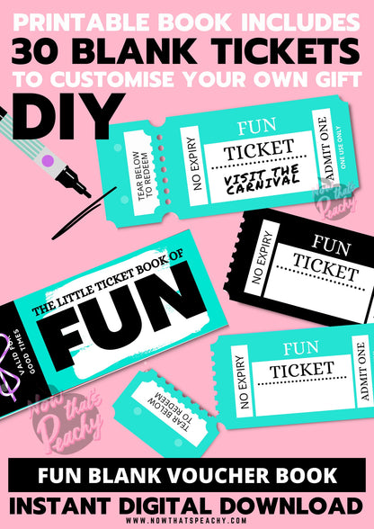 Shop for The Little Book of FUN Ticket Voucher Coupon book printable DIY Template Blank fun activity wife husband girlfriend boyfriend bestie BFF friends treat appreciation print off valentines anniversary birthday digital download fun cheeky silly idea present print off funky purple 60s retro vintage y2k theme boyfriend girlfriend partner Miss lady girl male female adult anti vday  product shop easy cheap affordable budget personalized custom inspiration present