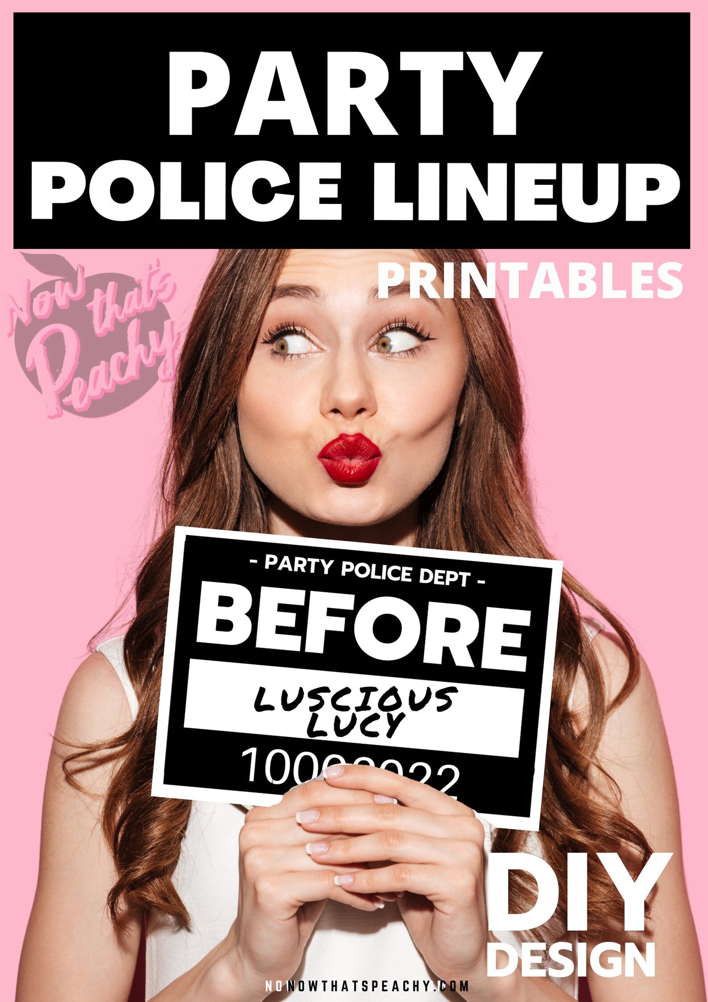 MUGSHOT Before During After Photo booth PRINTABLES police crime lineup party sign fun Props Birthday Parties photobooth instant download DIY