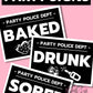 Sober Drunk Baked MUGSHOT Photo booth PRINTABLES police lineup adult party sign fun Props Birthday Parties photobooth instant download drug