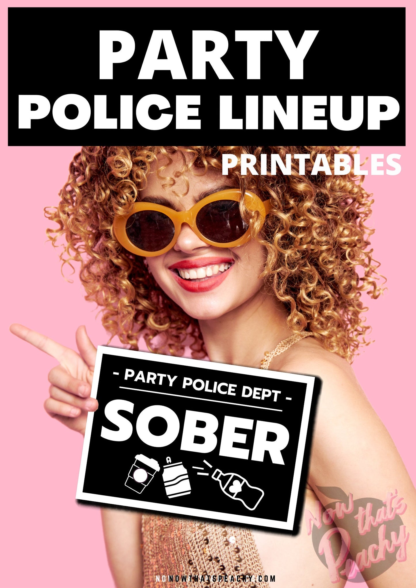 Sober Drunk Baked MUGSHOT Photo booth PRINTABLES police lineup adult party sign fun Props Birthday Parties photobooth instant download drug