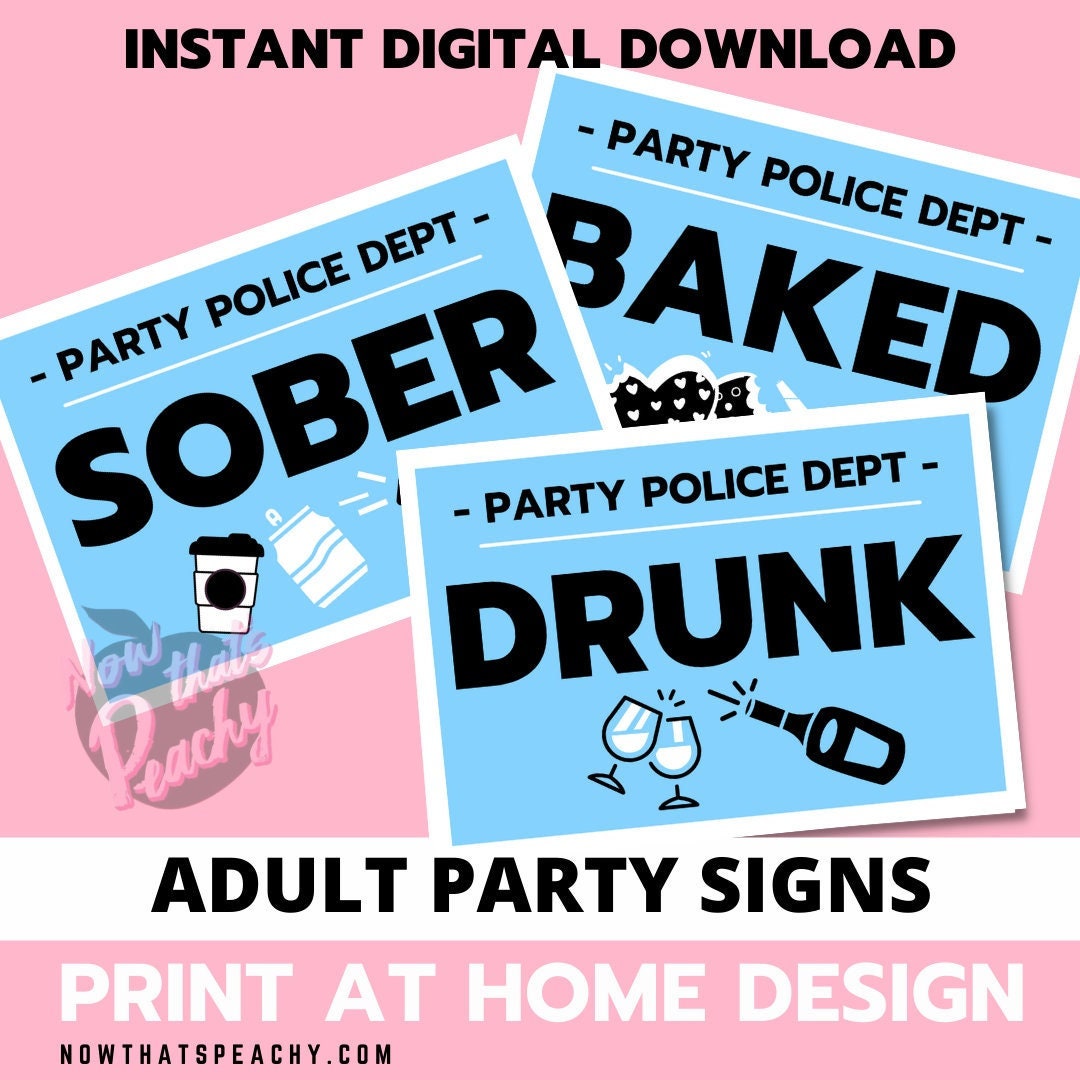 Sober Drunk Baked MUGSHOT Photo booth PRINTABLE lineup 18+ adult party sign funny Prop BIRTHDAY photobooth Sesh Drugs Weed high Humour Bogan
