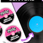 Grease Movie party vinyl record circle sticker center print off decorations 1950s fifties 50's printable template digital instant download edit Danny Sandy T-birds Pink Ladies invite soda hop jukebox rockabilly rock'n'roll musical movie design pink black white modern color fun themed bachelorette birthday charity fundraiser event decor