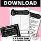 GAME PENIS NAME Alphabet Printable Instant Download, Bachelorette Hen Gay Parties Bridal Shower Cock funny xxx 18+ adults only Hens Party