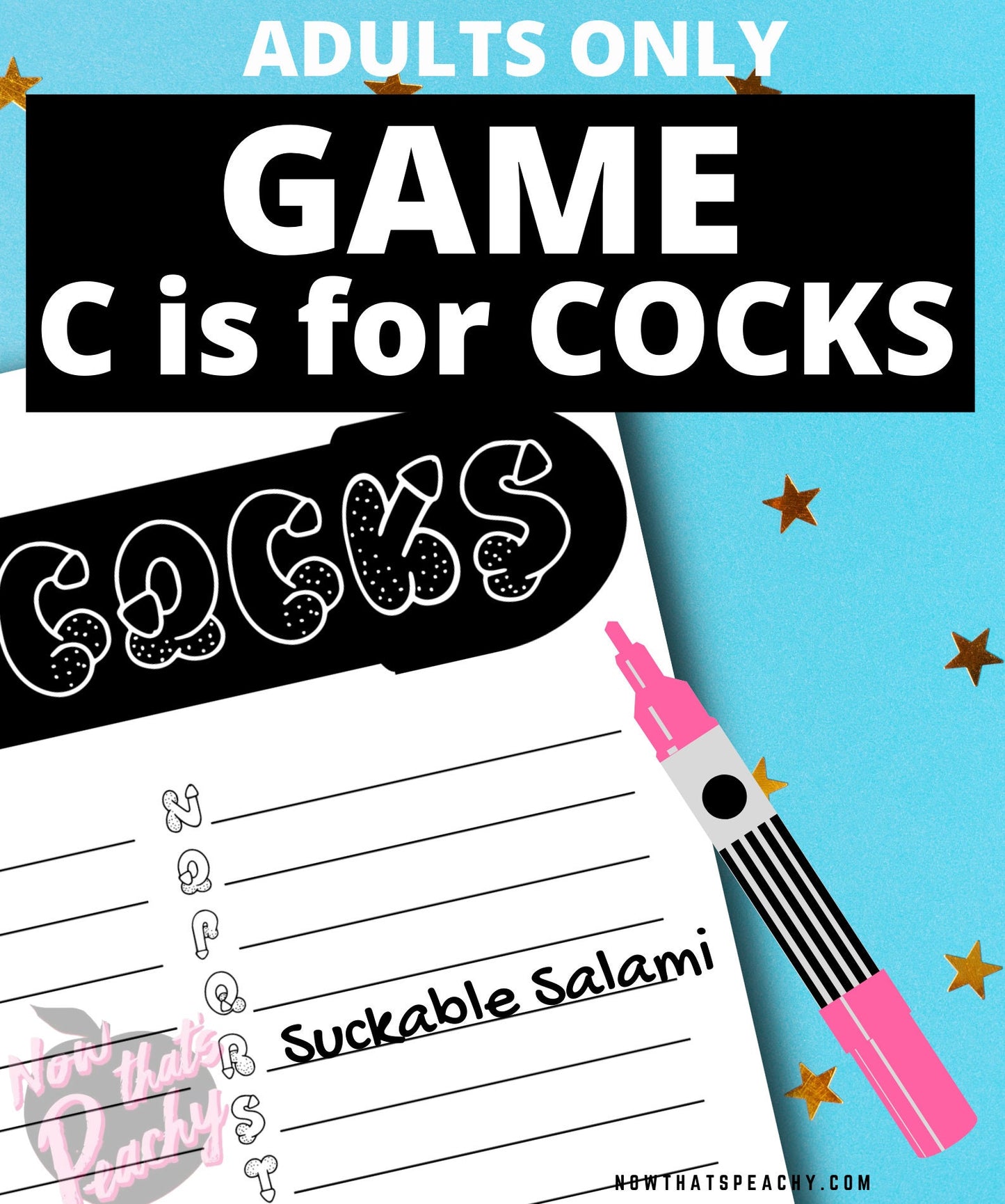 GAME PENIS NAME Alphabet Printable Instant Download, Bachelorette Hen Gay Parties Bridal Shower Cock funny xxx 18+ adults only Hens Party