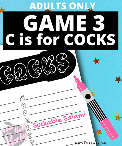 GAME PENIS PACK Printable Instant Download, Cock games Bachelorette, Bridal Shower, Hens Party, Gay Pride Parties dirty 18+ adults only Diy
