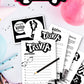 Grease Movie Trivia quiz question game party package 1950s fifties 50's printable template digital instant download edit Danny Sandy T-birds Pink Ladies  invite soda hop jukebox rockabilly rock'n'roll musical movie design black white modern color fun themed bachelorette birthday charity fundraiser event activity