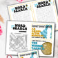Mamma Mia word search quiz question game 1970s flared denim pants seventies 70's disco ball karaoke  printable template digital instant download edit Donna and the dynamos invite edit custom musical movie design black white modern color fun themed bachelorette birthday charity event activity