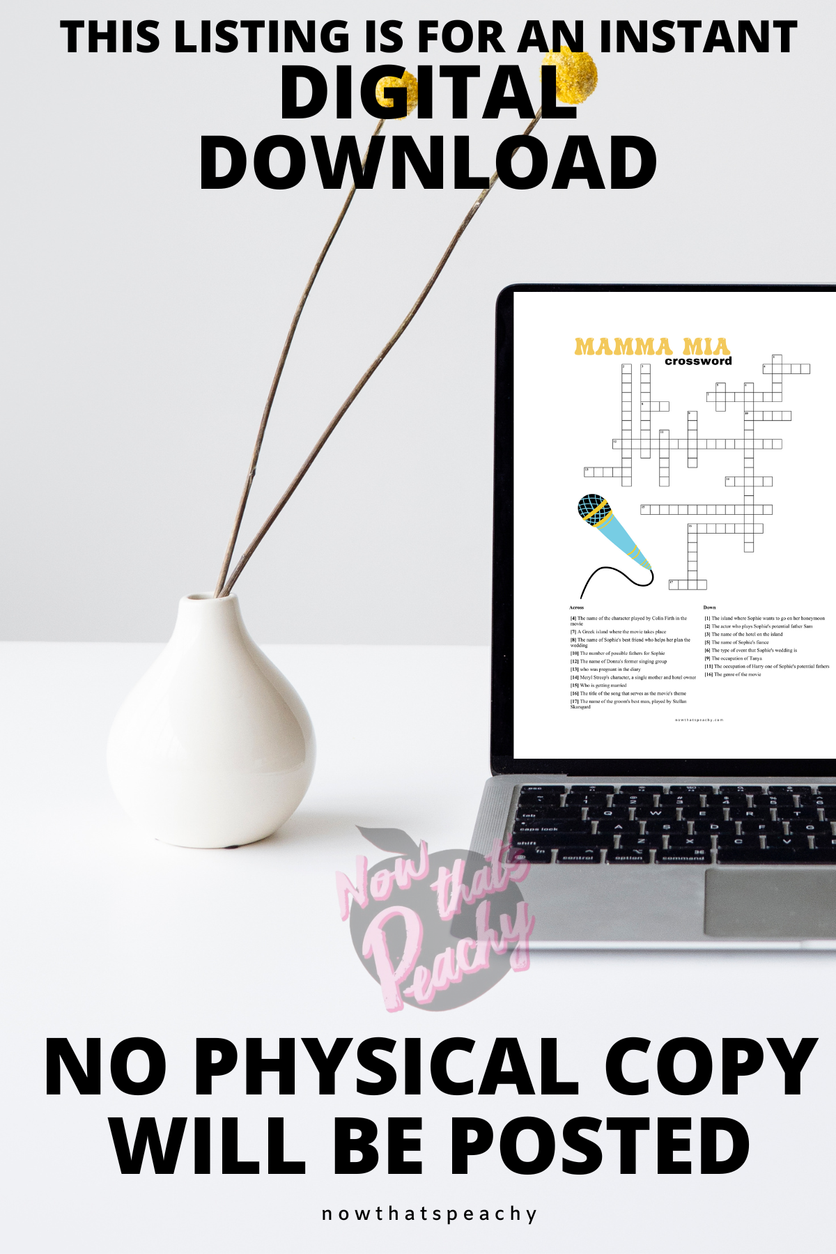 Mamma Mia Crossword Puzzle Movie Game Printable Instant Download Now Mamma Mia Crossword Puzzle Movie Game Printable Instant Download Now