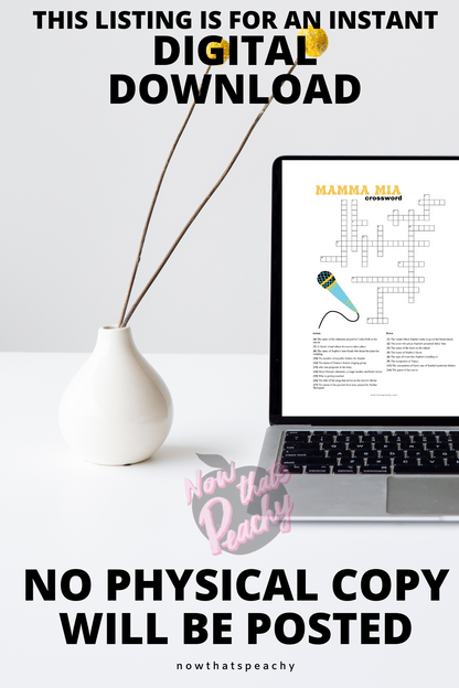 Mamma Mia Crossword Puzzle Movie Game Printable Instant Download Now Mamma Mia Crossword Puzzle Movie Game Printable Instant Download Now