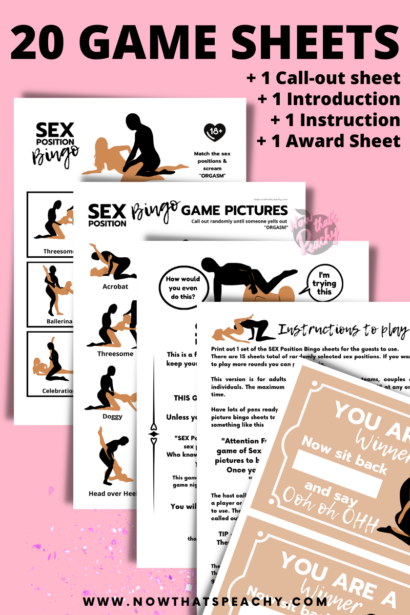 SEX Position BINGO Printable GAME Instant Download Bachelorette party, Hen Parties Bridal Shower funny dirty x-rated 18+ adult picture