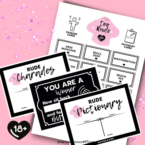 18+ CHARADES &amp; PICTIONARY Game, Ladies Night Printable Instant Downloa ...